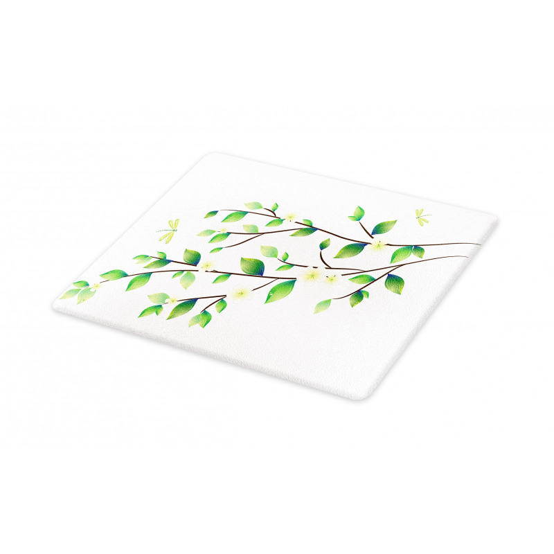 Flower and Dragonflies Cutting Board