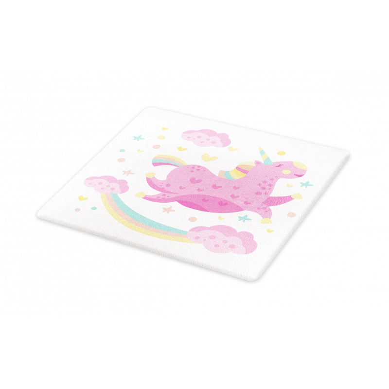 Unicorn with Star Rainbow Cutting Board