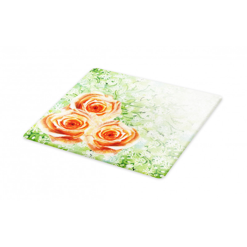 Watercolor Roses Cutting Board