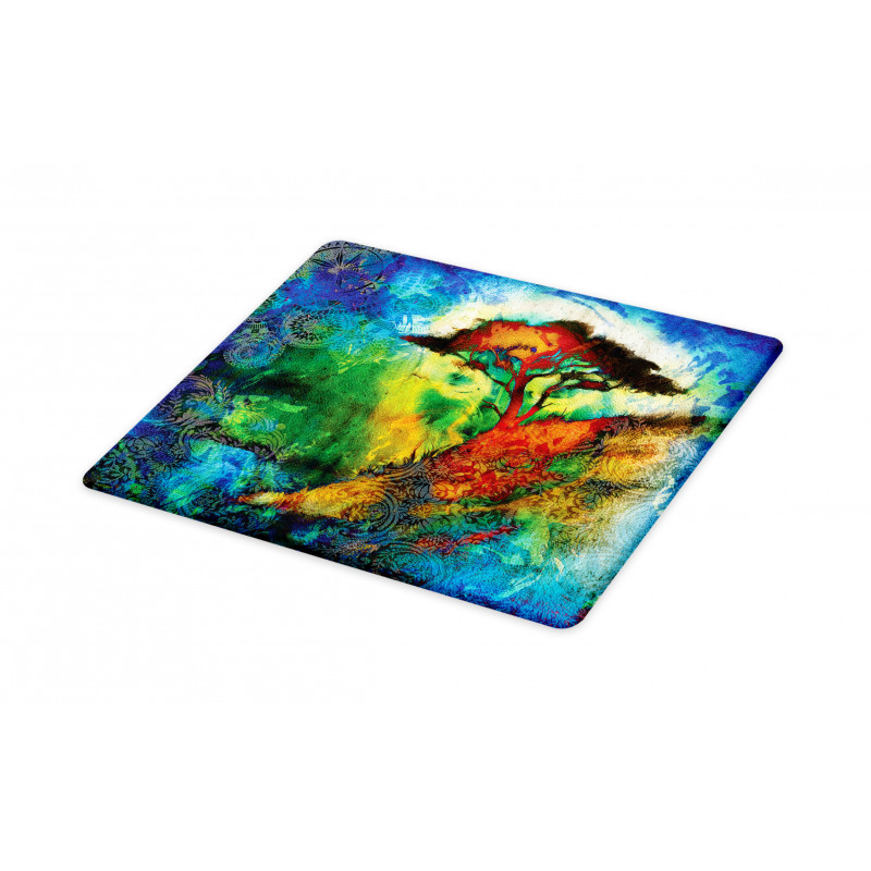 Eastern Grunge Trees Cutting Board