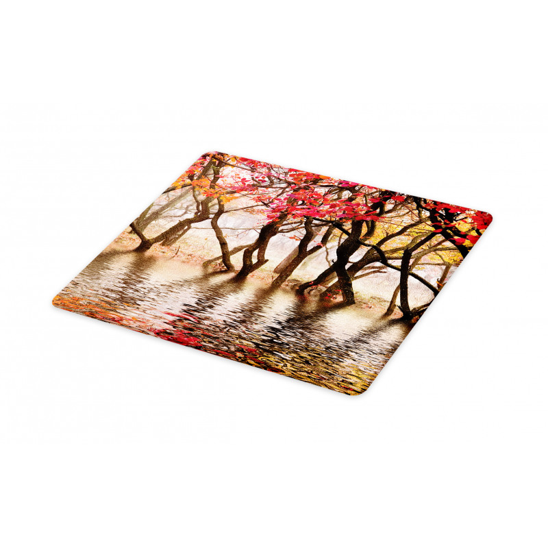 Fall Season River with Trees Cutting Board