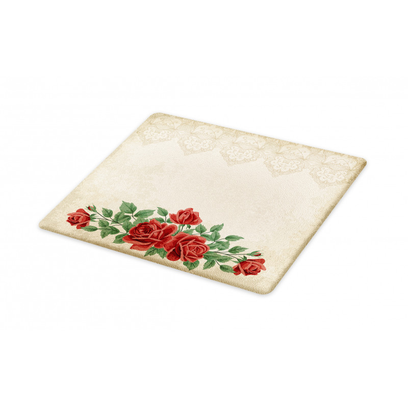 Vintage Love Red Roses Cutting Board