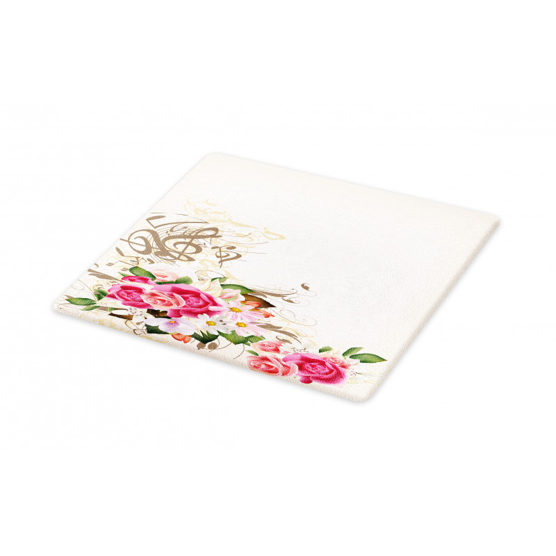 Flowers and Music Notes Cutting Board