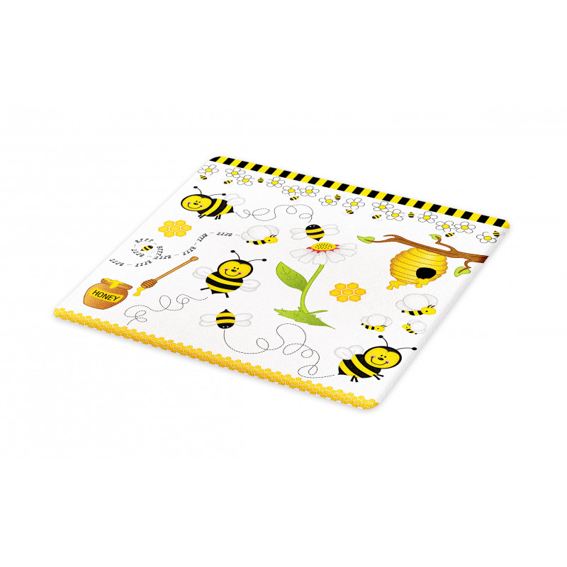 Bees Daisies Chamomile Cutting Board