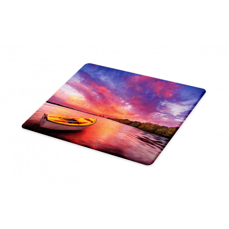 Sea Coast with a Rowboat Cutting Board