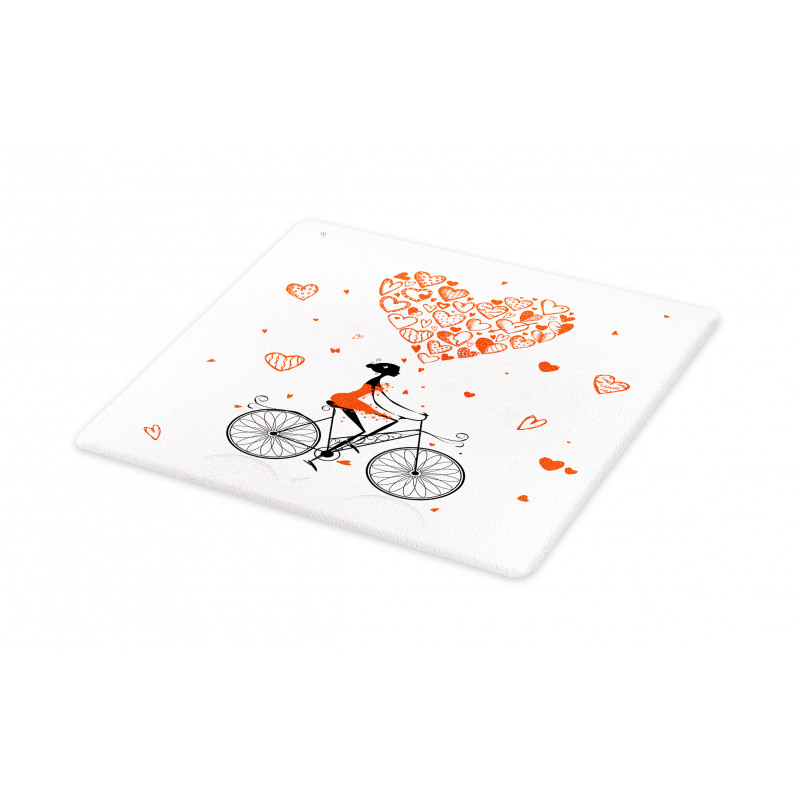 Romantic Cyclist Girl Cutting Board