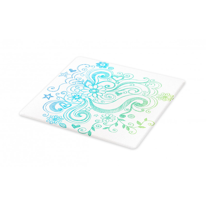 Ombre Sketchy Floral Cutting Board