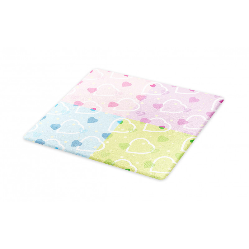 Hearts Dots Colorful Cutting Board