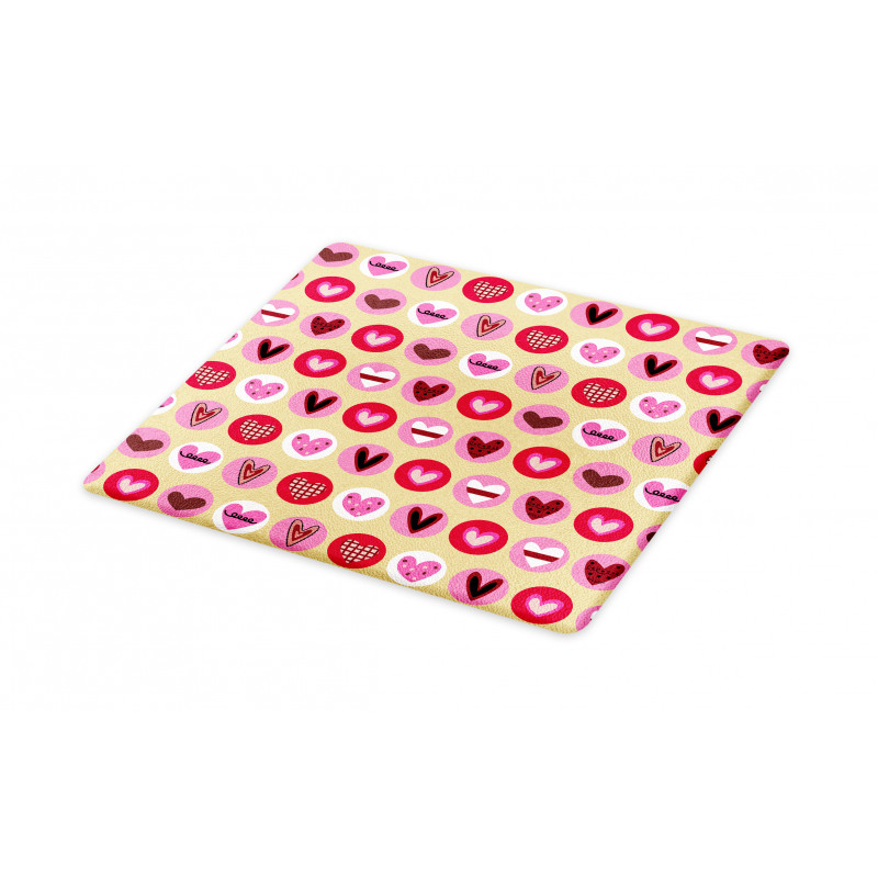 Cartoon Style Hearts Cutting Board