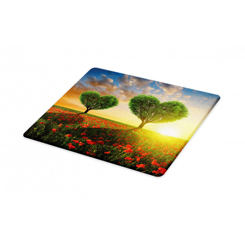 Poppies Heart Trees Cutting Board