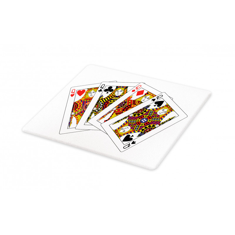 Queens Poker Play Cards Cutting Board