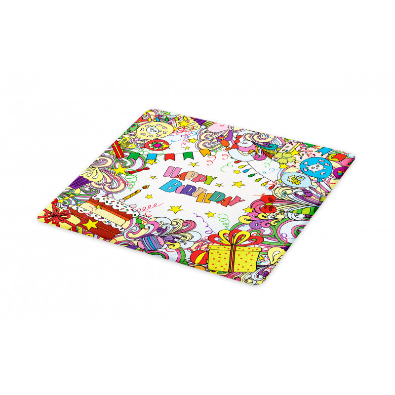 Colorful Cartoon Party Cutting Board