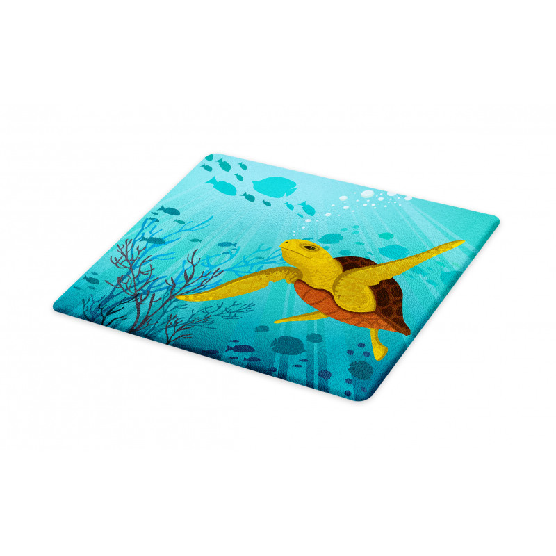 Cartoon Turtle Coral Cutting Board