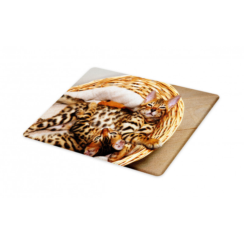 Bengal Cats in Basket Cutting Board