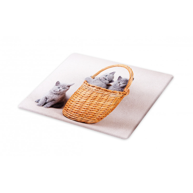 British Cats in Basket Cutting Board