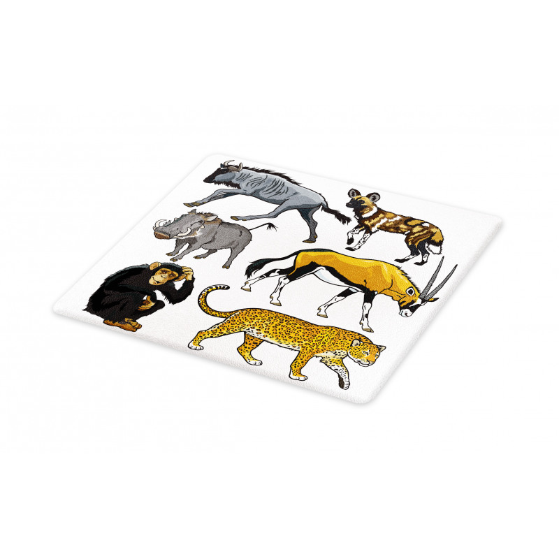 Cartoon Wild Animals Africa Cutting Board