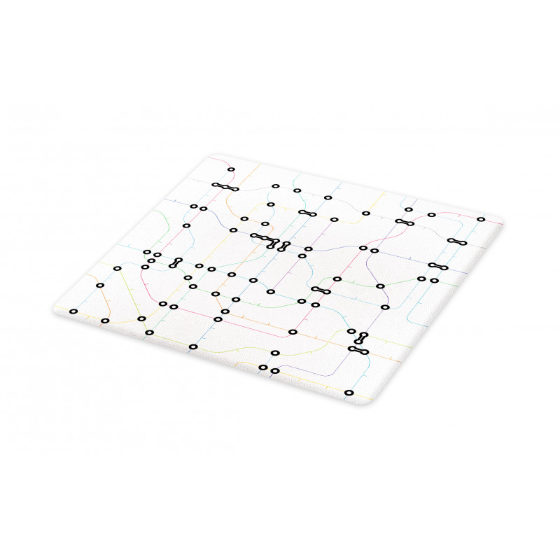 Colorful Lines Metro Scheme Cutting Board