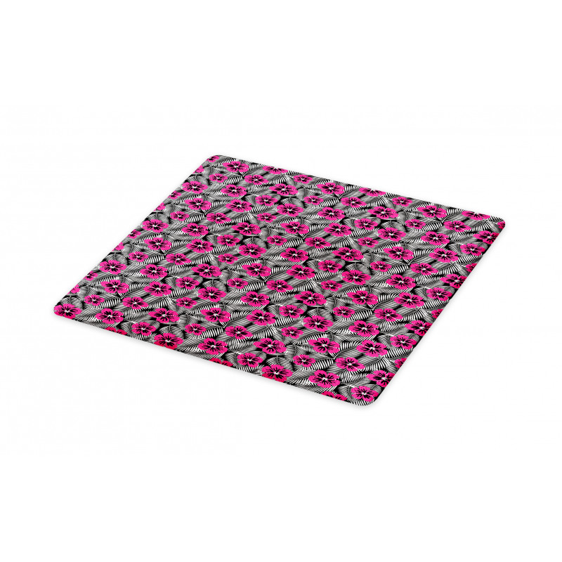 Pink Hibiscus Modern Leaf Cutting Board