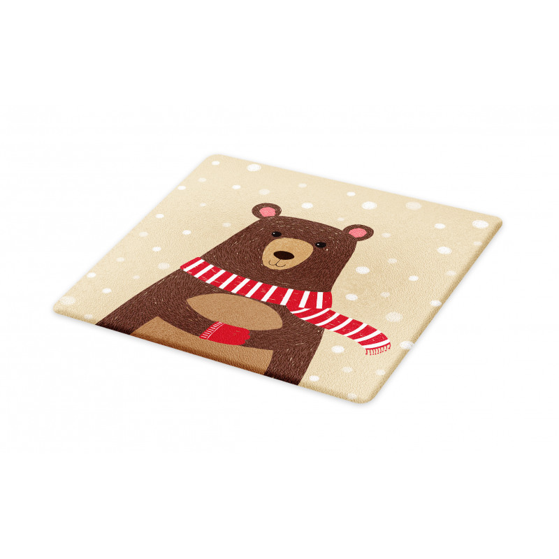 Bear Red Scarf Cutting Board
