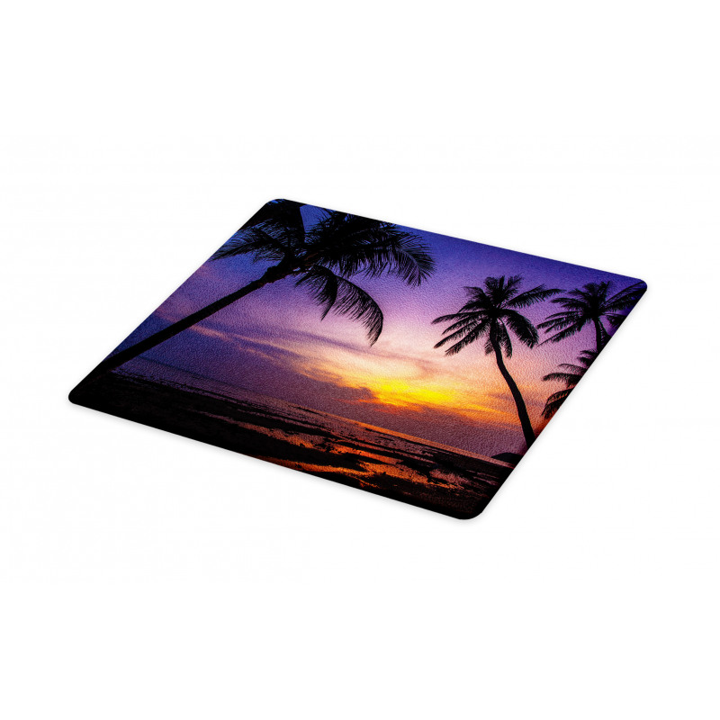 Vivid Twilight Palm Trees Cutting Board