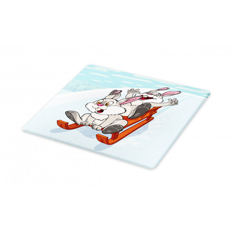 Winter Wooden Sled Cartoon Cutting Board