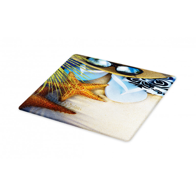 Tropical Beach Seashell Cutting Board