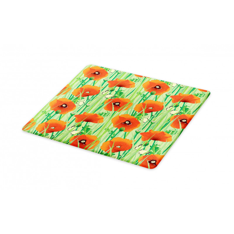 Poppy Flowers Field Cutting Board