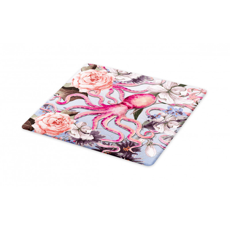 Animal Watercolor Flowers Cutting Board