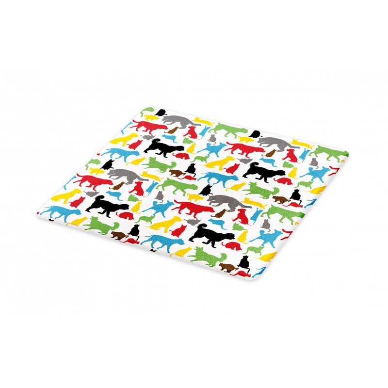 Colorful Cats and Dogs Cutting Board