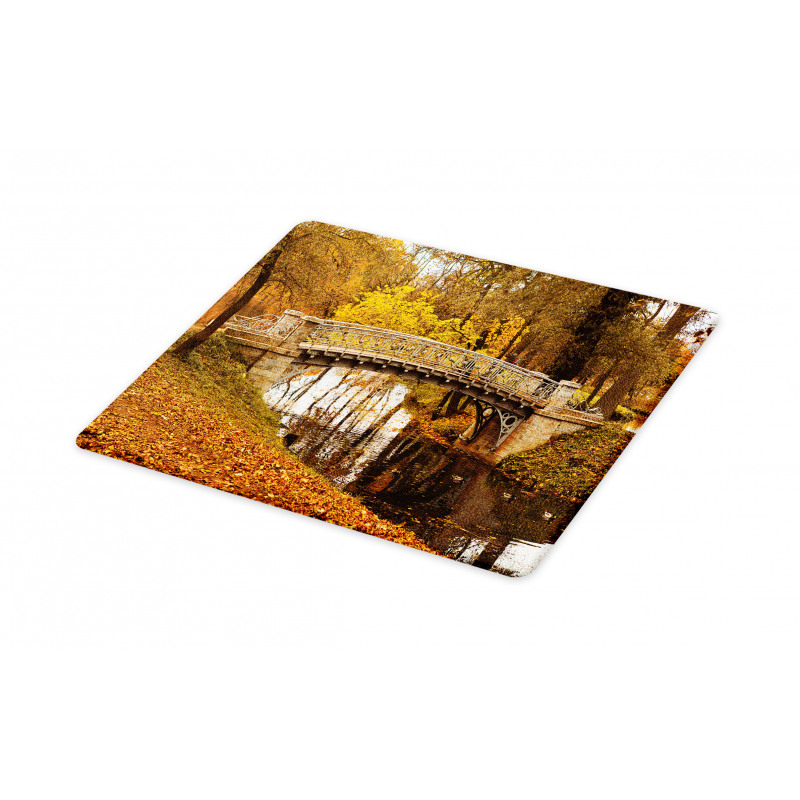 Old Bridge in Fall Forest Cutting Board