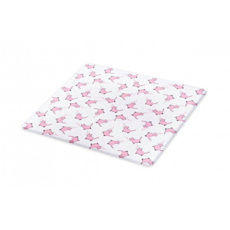 Romantic Pink Kittens Cutting Board