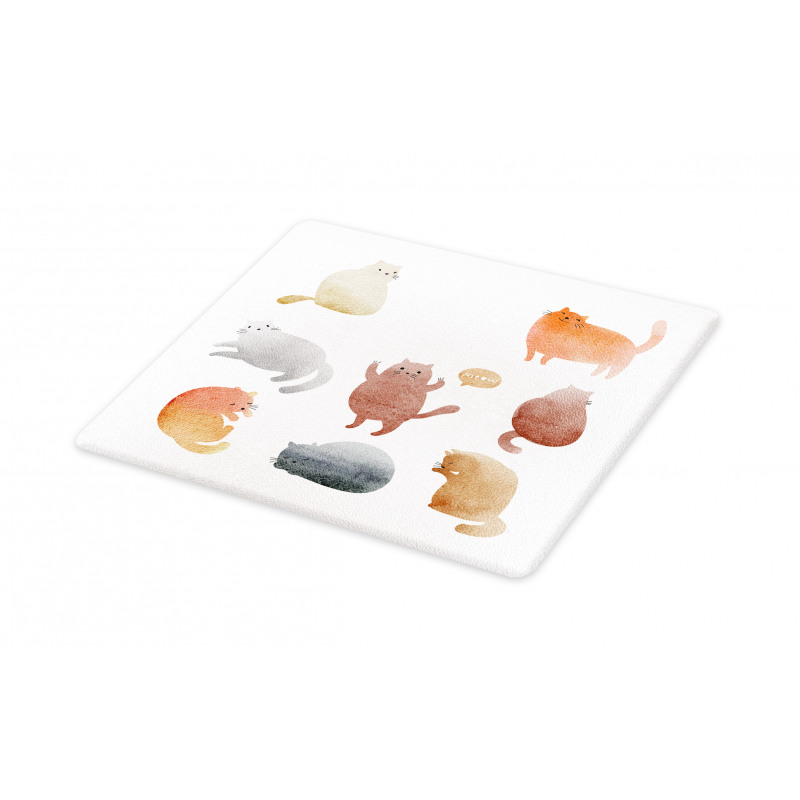 Watercolor Kitties Pet Cutting Board