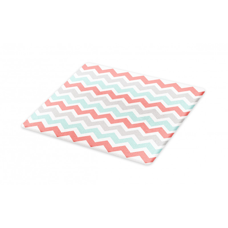 Cute Artful Pastel Zigzags Cutting Board