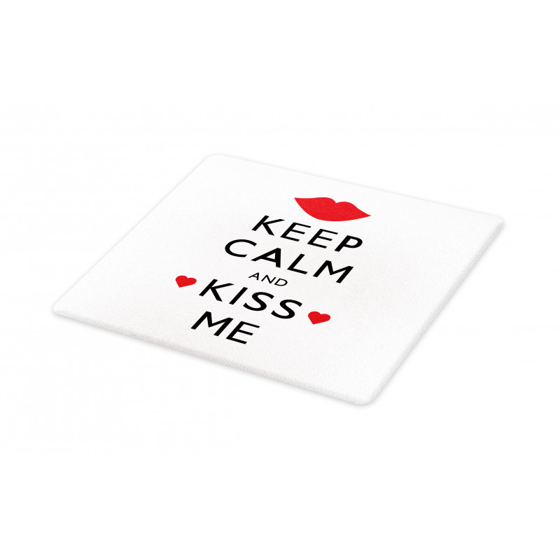 Kiss Me Red Hearts Cutting Board