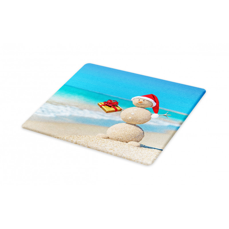 Sand Snowman Santa Hat Cutting Board