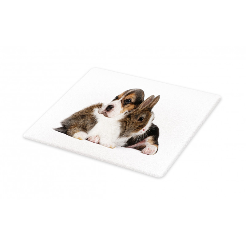 Rabbit Puppy Pet Friends Cutting Board