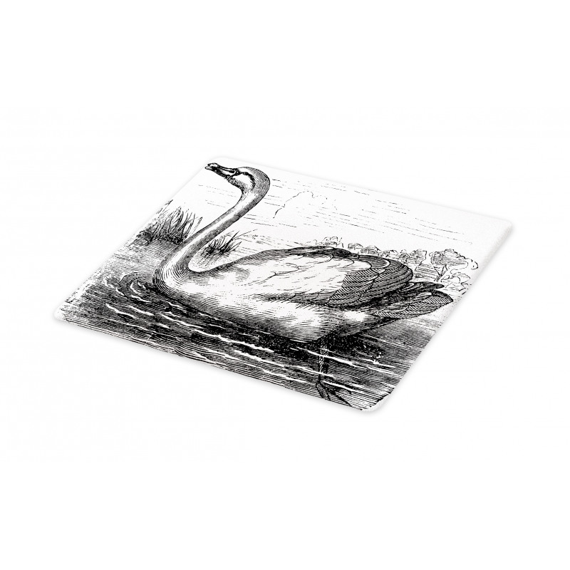 Hand Drawn Swan Design Cutting Board