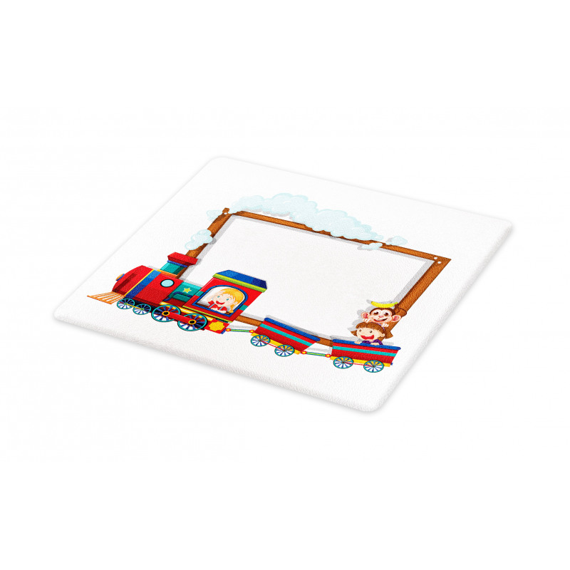 Children on Cartoon Train Cutting Board