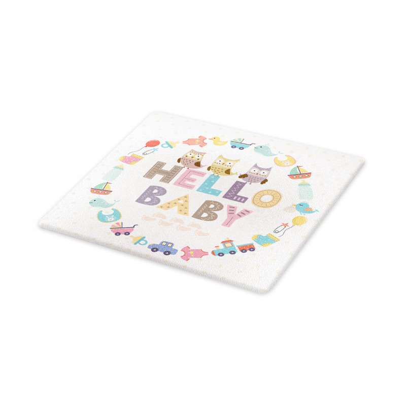 Hello Baby Owls Cutting Board