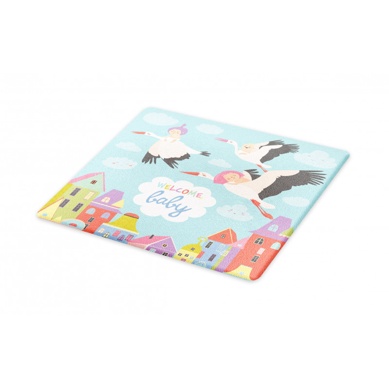 Cartoon Storks Cutting Board