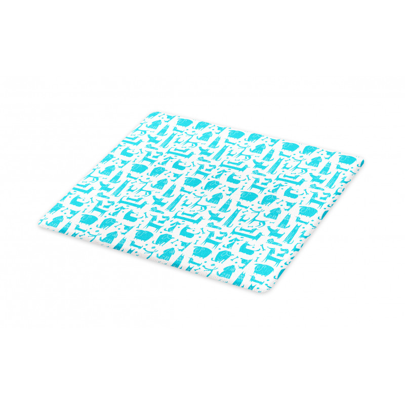 Funny Puppies in Aquatic Tone Cutting Board