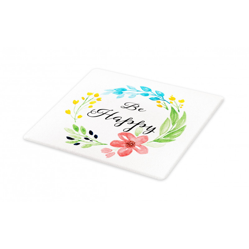 Watercolor Floral Wreath Cutting Board