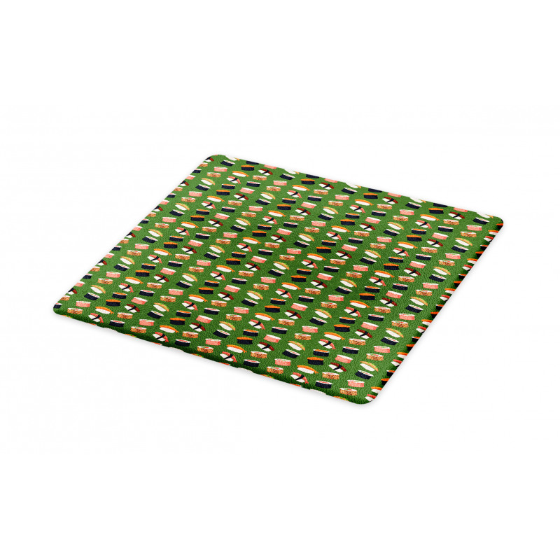 Seafood Rolls on Green Shade Cutting Board