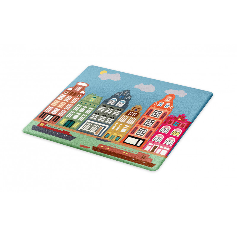 European Houses and Ships Cutting Board