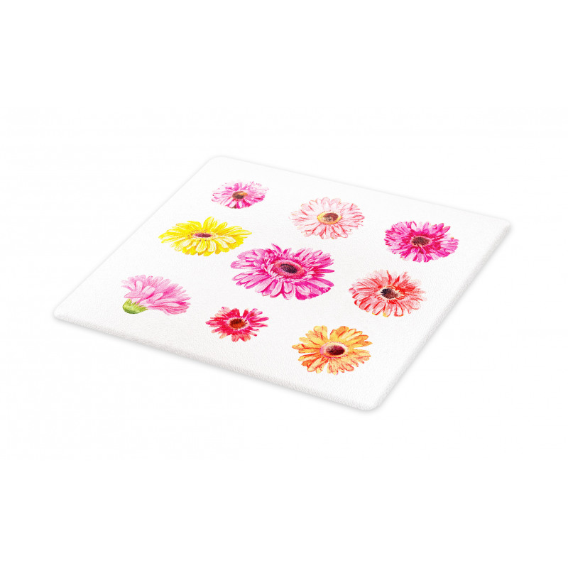 Pink Yellow Flowers Cutting Board