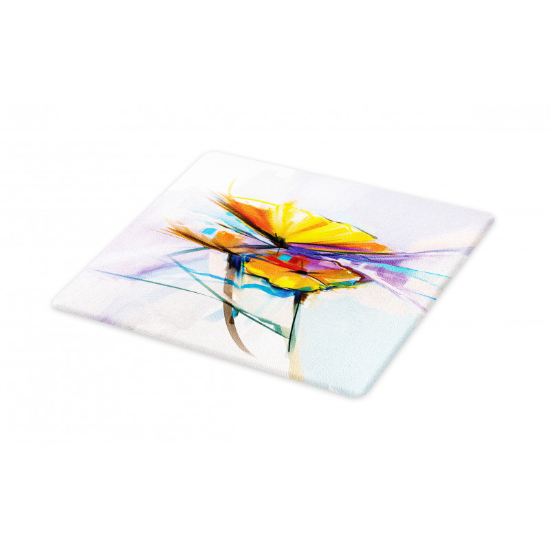 Oil Paint Art Flowers Cutting Board