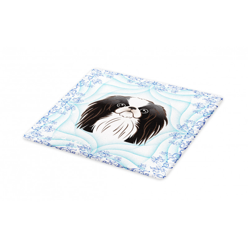 Cartoon Puppy Floral Ornate Cutting Board