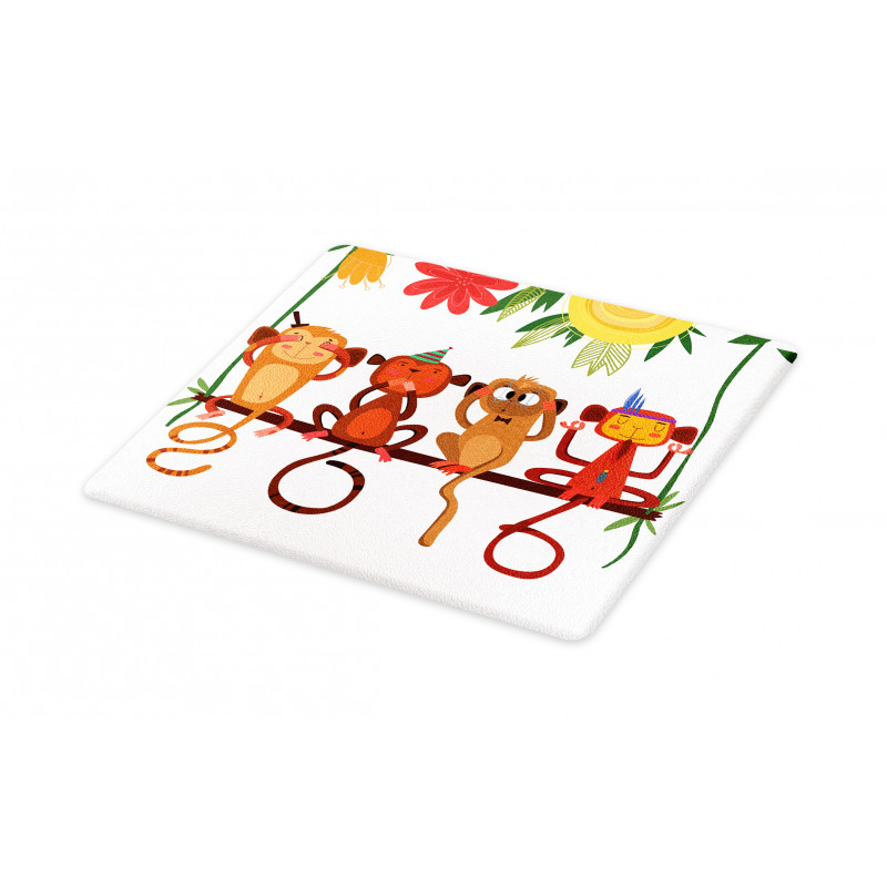 Animals Sitting Branch Cutting Board