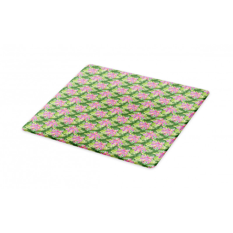 Tropical Flowers Palm Leaf Cutting Board