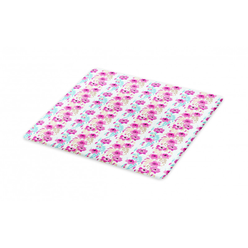 Floral Garden Pink Blooms Cutting Board